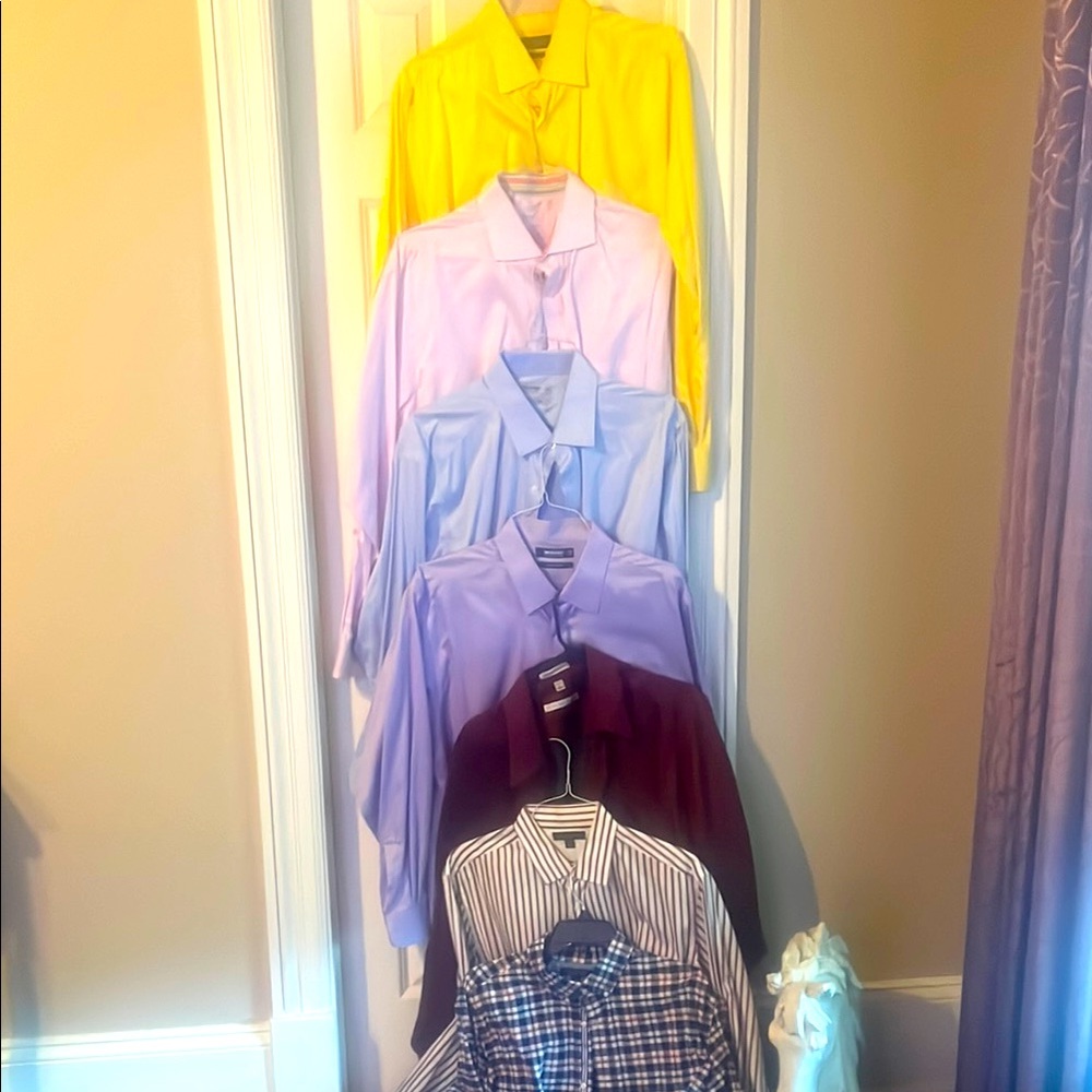 A lot of 7 designer dress shirts all 17 1/2 XL Be best dressed
